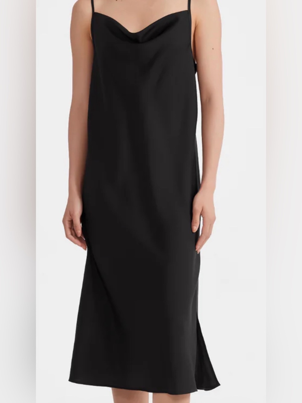 Supesu Elegant Black Slip Dress S